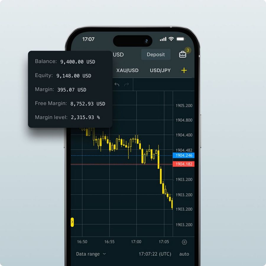 通过在 Exness 平台上整合外汇和 USDT，简化您的首付程序。